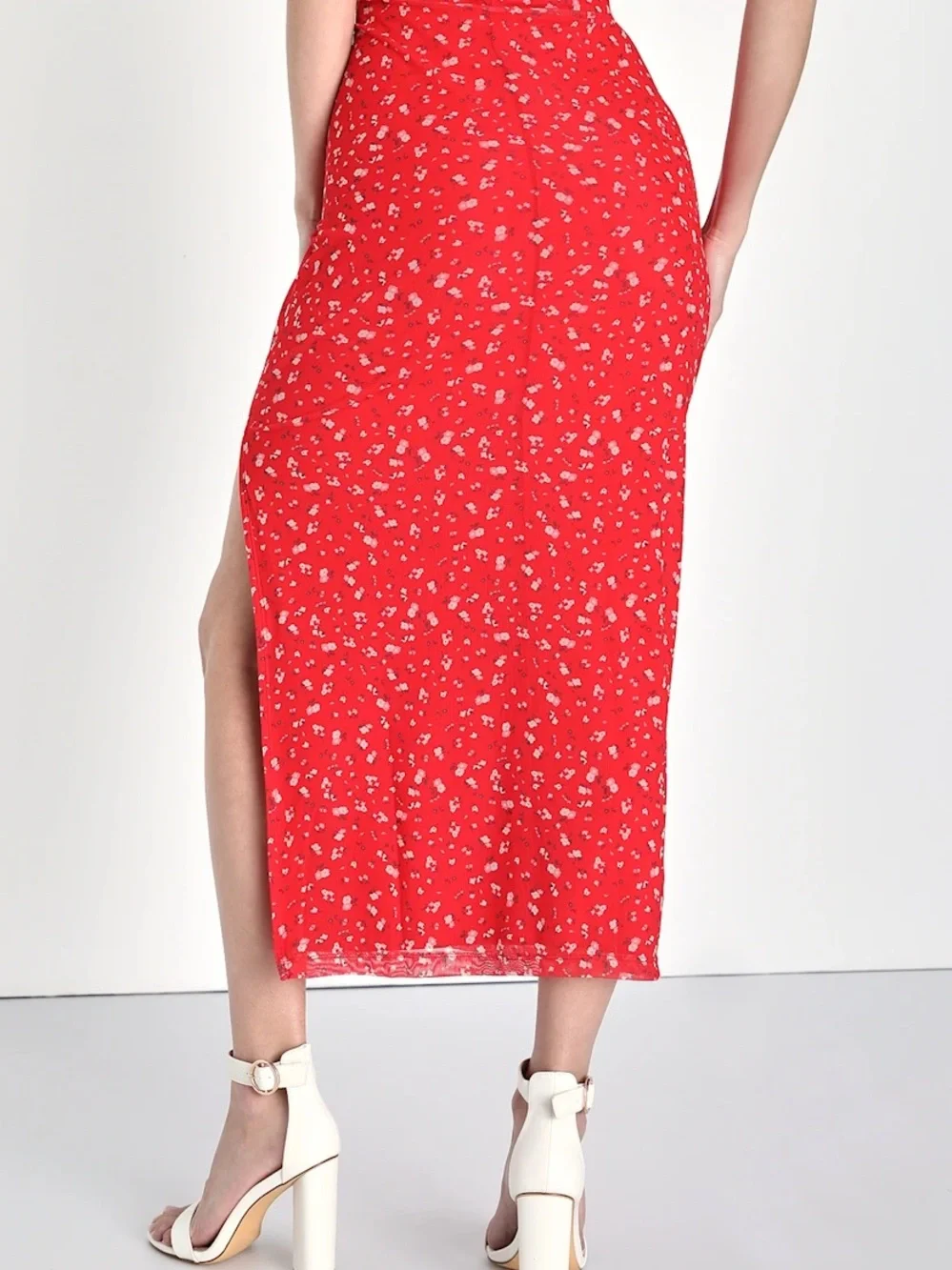 Free People Rosalie Mesh High-Rise Midi Skirt